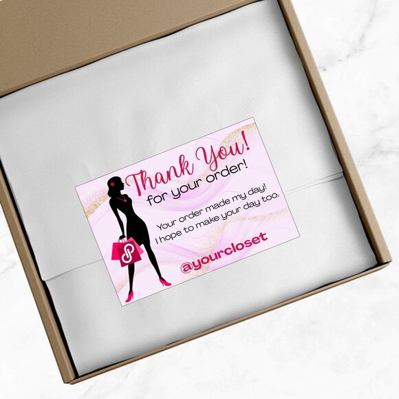 60 Poshmark Shopping Thank You Cards 4 x 2.8 - Picture 6 of 7